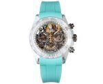 TW Factory Rolex Daytona 40*12.4mm 4802 Movement Mint Green Rubber Strap Transparent Case Luminous Watch